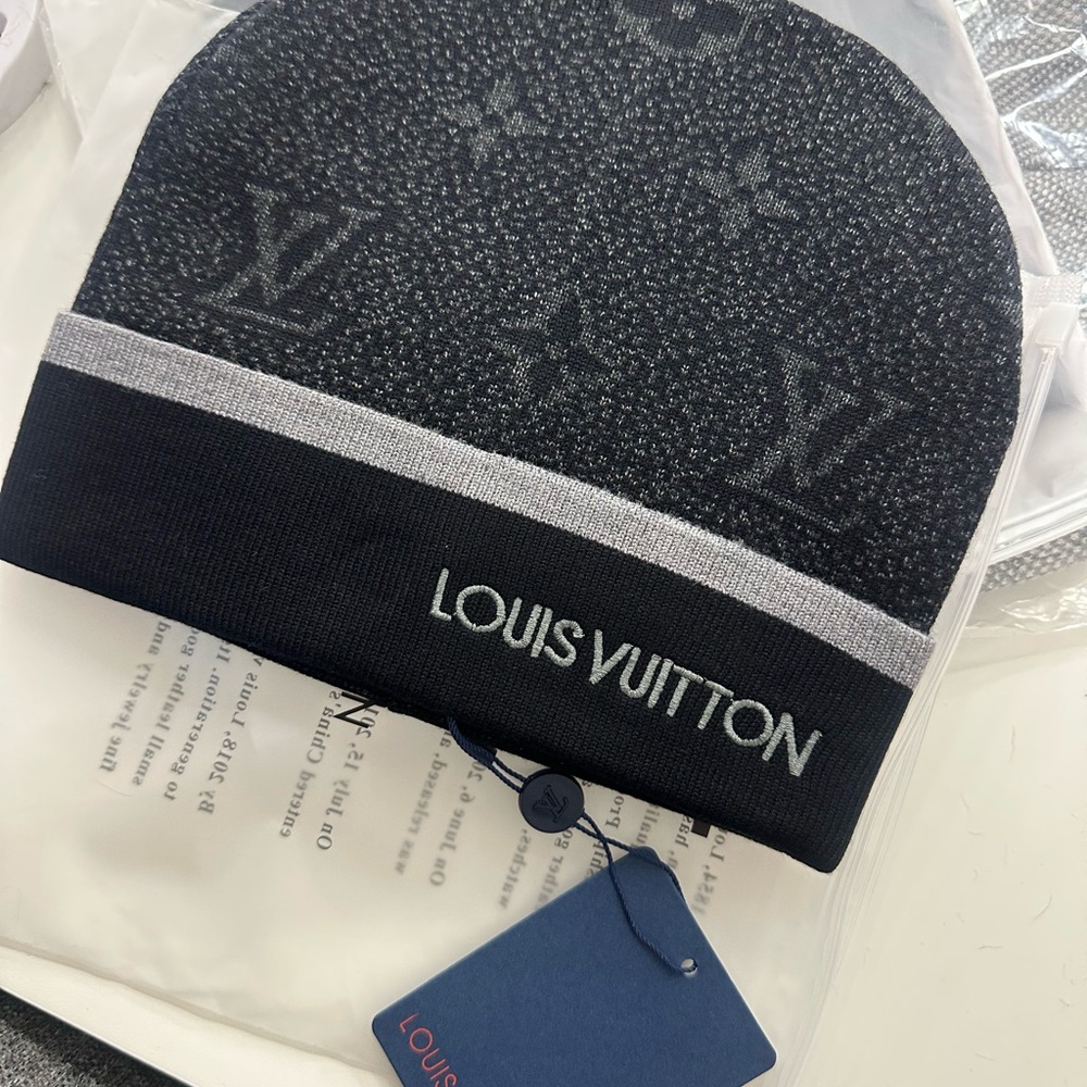 Louis Vuitton Monogram Black and Gray Hat
